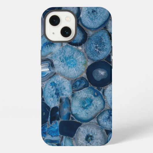 Etui iPhone 13 Tranche de géométrie d'âge bleu (Verso)