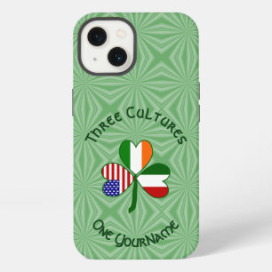 Etui iPhone 13 Trèfle personnalisé drapeau américain irlandais it