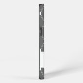 Etui iPhone 13 Treillis Argyle Gris avec monogramme (Côté droit)