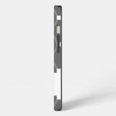 Etui iPhone 13 Treillis Argyle Gris avec monogramme (Côté gauche)