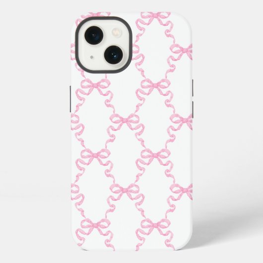 Etui iPhone 13 Trellis à ruban rose (Verso)