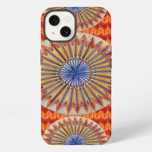 Etui iPhone 13 Tri Rainbow et Chevron Orange (Verso)