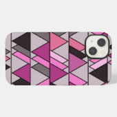 Etui iPhone 13 Triangles camouflage rose (Verso Horizontal)