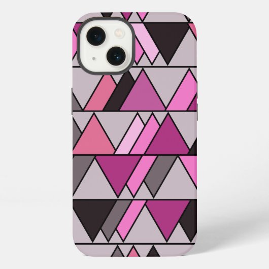 Etui iPhone 13 Triangles camouflage rose (Verso)