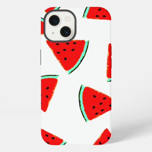 Etui iPhone 13 Triangles Motifs de pastèque (Verso)