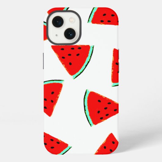 Etui iPhone 13 Triangles Motifs de pastèque (Verso)