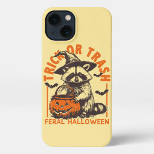 Etui iPhone 13 Trick ou Trash Funny Raccoon Halloween Vintage