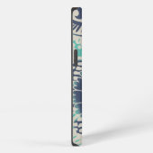 Etui iPhone 13 Tuile bleue III de batik (Côté droit)