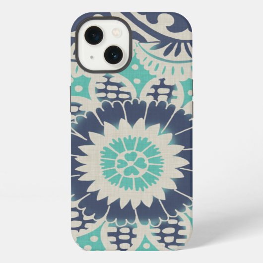 Etui iPhone 13 Tuile bleue III de batik (Verso)
