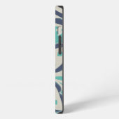 Etui iPhone 13 Tuile bleue IV de batik (Côté gauche)