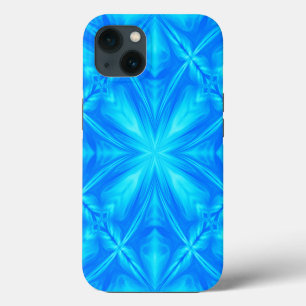 Etui iPhone 13 Turquoise Bleu Néon Psychédélique Nuageux Abstrait