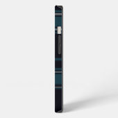 Etui iPhone 13 Turquoise Tartan Chic (Côté gauche)