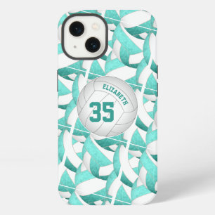 Etui iPhone 13 turquoise turquoise personnalisée filles volley-ba