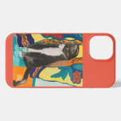 Etui iPhone 13 Tuxedo Cat Folk Art (Verso Horizontal)