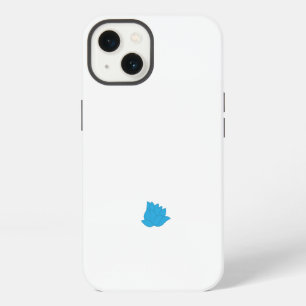 Etui iPhone 13 un dessin d'une fleur bleue sur fond blanc