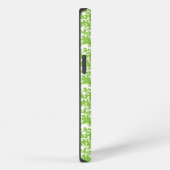 Etui iPhone 13 un fond abstrait vert et blanc (Côté droit)