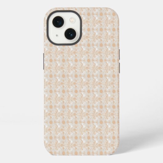 Etui iPhone 13 un fond blanc avec des points marrons dessus (Verso)