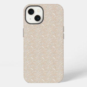 Etui iPhone 13 un fond blanc avec un motif de feuilles