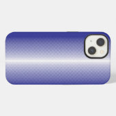 Etui iPhone 13 un fond rayé bleu et blanc (Verso Horizontal)