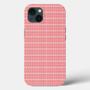 Etui iPhone 13 un fond rouge et blanc avec un motif
