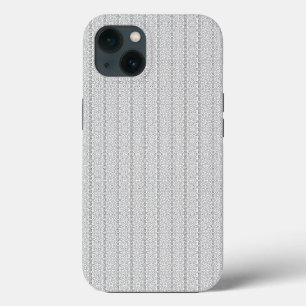 Etui iPhone 13 un papier peint blanc et gris avec un motif dessus