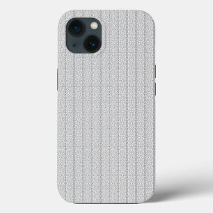 Etui iPhone 13 un papier peint blanc et gris avec un motif dessus