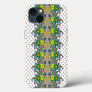 Etui iPhone 13 une image d'un motif qui ressemble à un paon