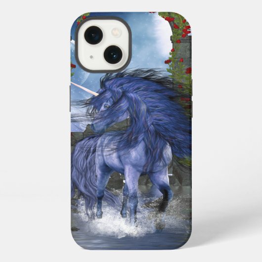 Etui iPhone 13 Unicorne bleue 2 (Verso)