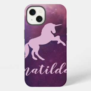 Etui iPhone 13 unicorne mignonne mauve magique
