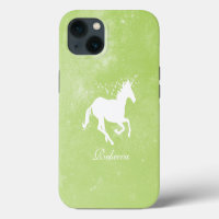 Unicorne verte Coque-coque iphone personnalisé
