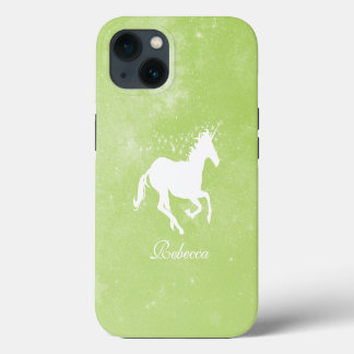 Etui iPhone 13 Unicorne verte Coque-coque iphone personnalisé