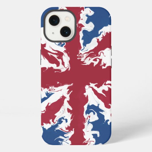 Etui iPhone 13 Union Jack Liquid Art (Verso)