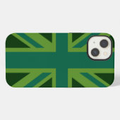 Etui iPhone 13 Union Jack Turquoise vibrante (Verso Horizontal)