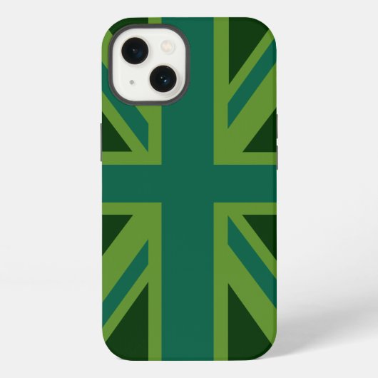 Etui iPhone 13 Union Jack Turquoise vibrante (Verso)