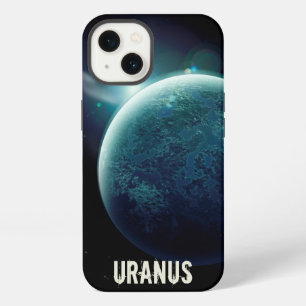Etui iPhone 13 Uranus bleu planète 3d espace univers illustration