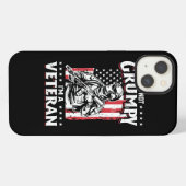 Etui iPhone 13 US Flag Im not Grumpy im a Veteran 115 (Verso Horizontal)