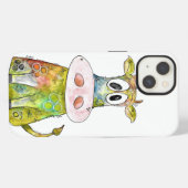 Etui iPhone 13 Vache blanche couleur blanc mignon (Verso Horizontal)