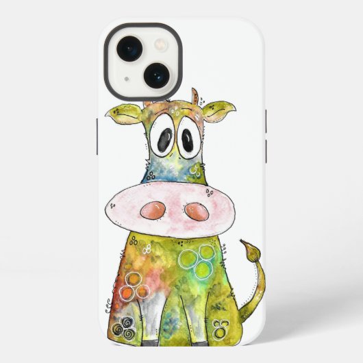Etui iPhone 13 Vache blanche couleur blanc mignon (Verso)
