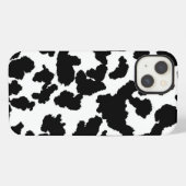 Etui iPhone 13 Vache Noire Et Blanche Cachent La Fourrure (Verso Horizontal)