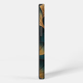 Etui iPhone 13 Vagues de bleu et d'or (Côté droit)