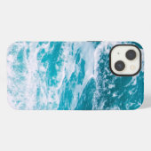 Etui iPhone 13 Vagues de l'océan bleu (Verso Horizontal)