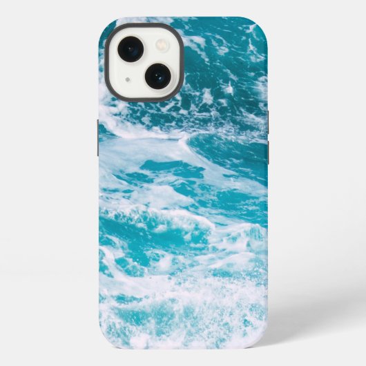 Etui iPhone 13 Vagues de l'océan bleu (Verso)