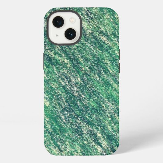 Etui iPhone 13 Vagues de vert (Verso)
