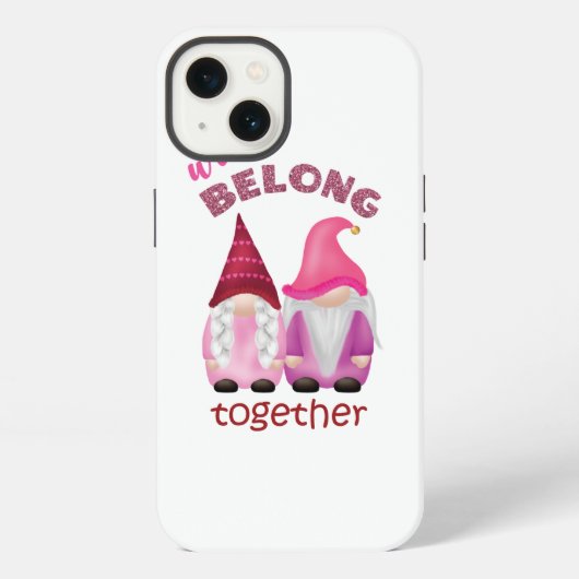 Etui iPhone 13 Valentine gnomes : nous appartenons ensemble (Verso)