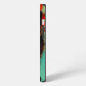 Etui iPhone 13 Van Gogh Chat noir Fleurs rouges (Côté gauche)