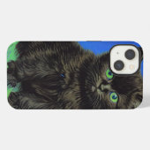 Etui iPhone 13 Van Gogh Style Kitten noir (Verso Horizontal)