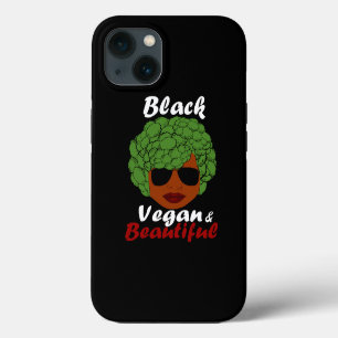 Etui iPhone 13 Végétarien noir Afro femme Broccoli cheveux