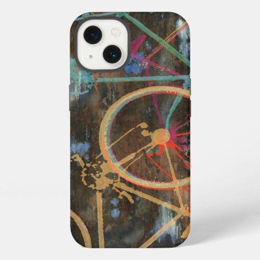 Etui iPhone 13 vélos sur texture (Verso)