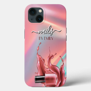 Etui iPhone 13 Vernis pour Salon de Manucure Éclaboussure Pastel