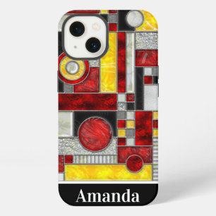 Etui iPhone 13 Verre teinté rouge jaune